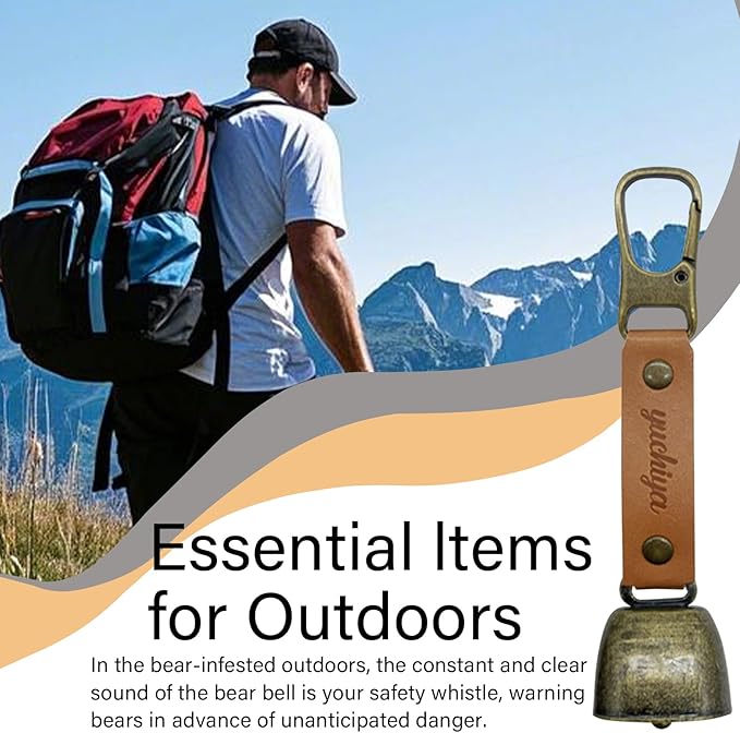 Bear Bell with Magnetic Silencer|Bear Bells for Hiking & Camping|Bear Deterrent Device with