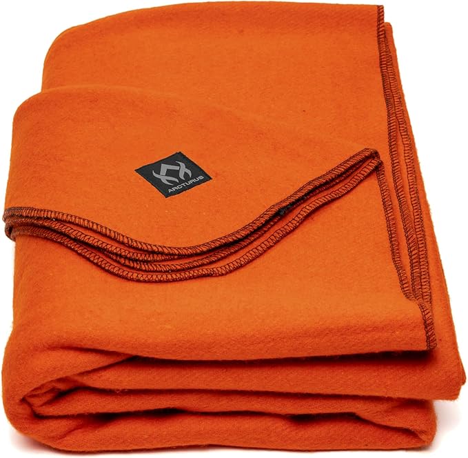 Arcturus Military Wool Blanket - Warm, Thick, Washable - Great for Outdoors, Camping, Stadium