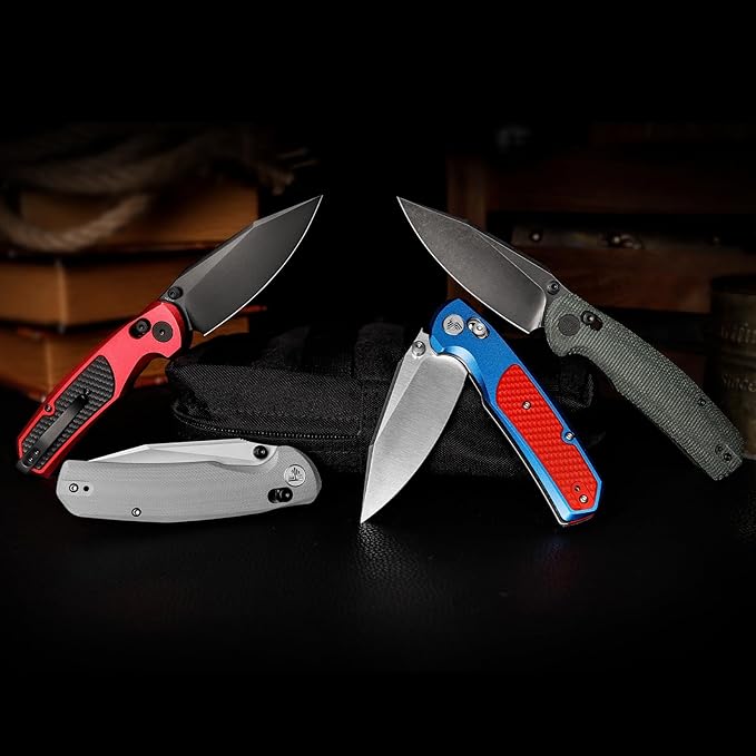 Axis Knives, EDC Folding Knife for Men, Pocket Knife with Clipï¼?.34??14C28N Steel,Thumb Stud