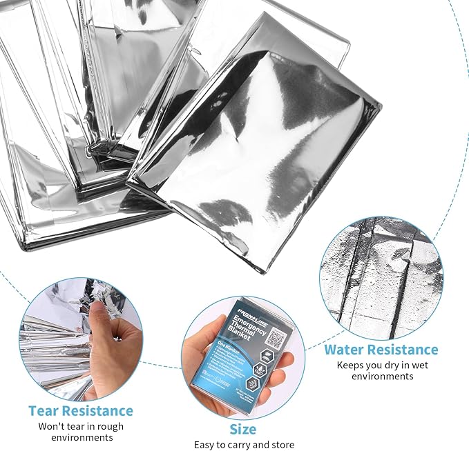 FRONTLINE Mylar Emergency Blankets 54" x 84" | Lightweight Thermal Survival Space Blanket
