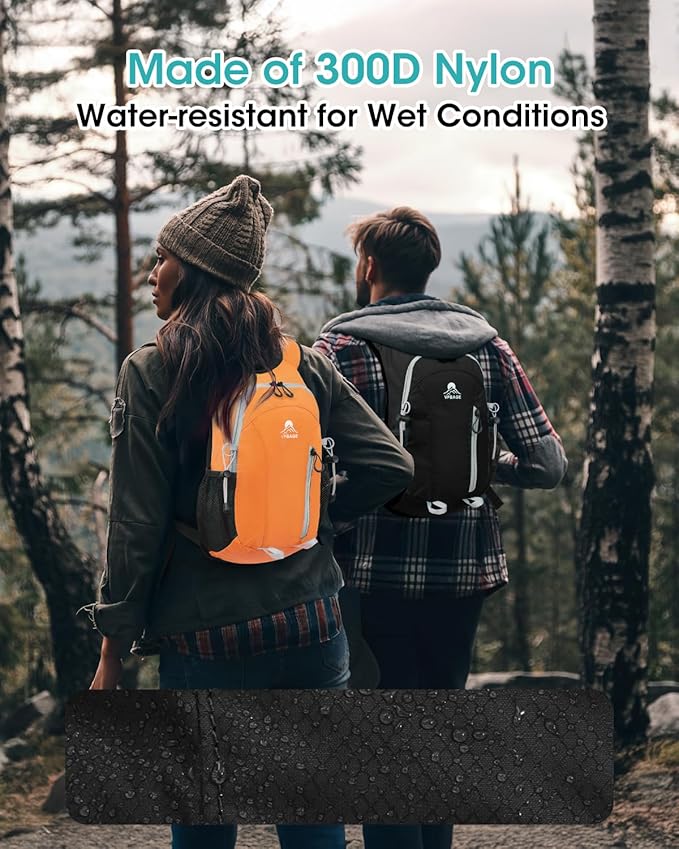 Small Hiking Backpack with Front Phone Holder, Packable Back pack with Chest and Waist Strap