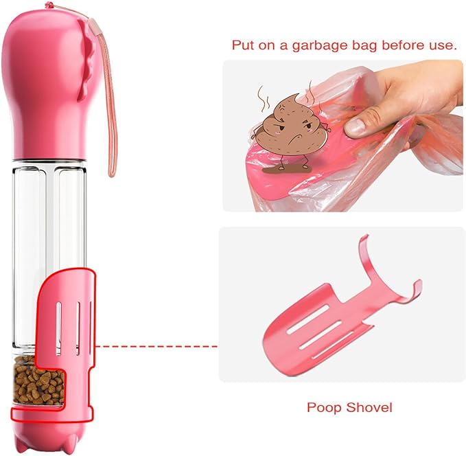 DoqiPaw Dog Travel Water Bottle Leak Proof No Spill Lead Leash Waterer Feeder Accessory Alternative