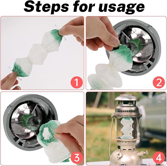 6 Pcs 3-Layer Propane Lantern Mantles Insta-Clip 2#95 Mantles Lantern Mantles Gas Lantern Mantles