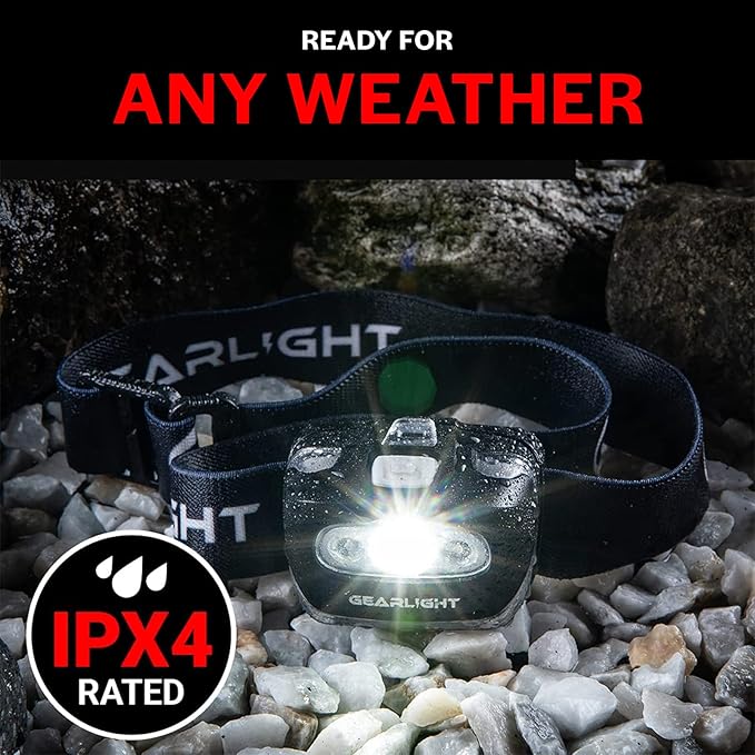 GearLight 2Pack LED Headlamp - Outdoor Camping Head Lamps with Adjustable Headband - Lightweight