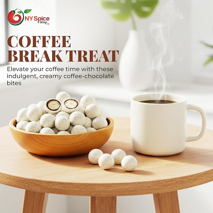 NY Spice Shop Coffee & Cream Chocolate Malt Balls Party Decorations - 1 Pound Malted Milk Ball