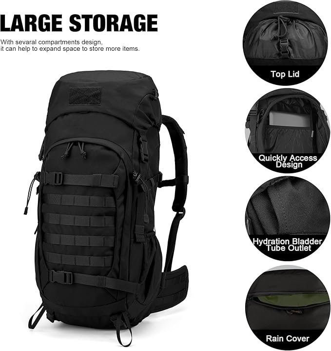 Mardingtop 50L Hiking Backpack,Backpacking Backpack with Rain Cover for