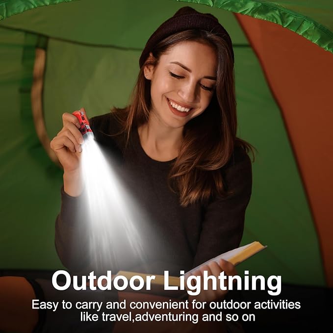 Mudder 24 Pieces Hand Crank Flashlight with LED Self Powered Charging Torch Dynamo for Camping