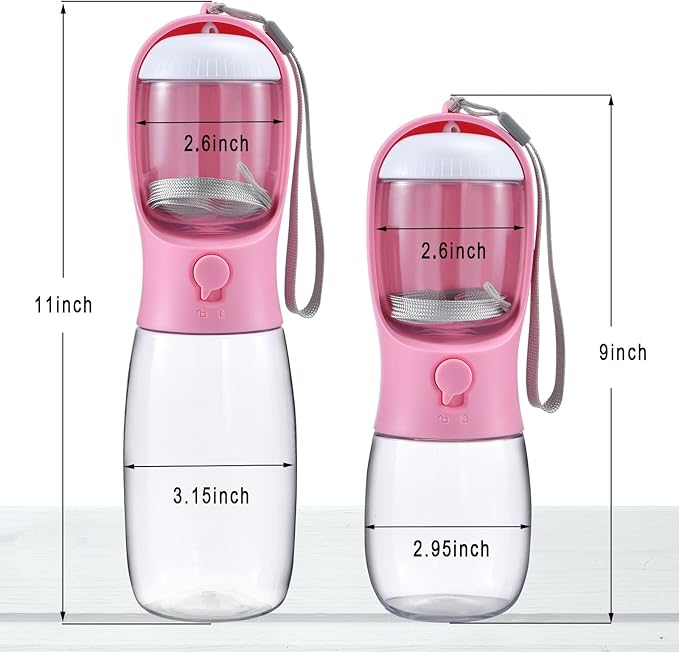 Dog Water Bottle with Food Container, Travel Puppy Water Bowl, Portable Pet Dispenser, Dog Stuff