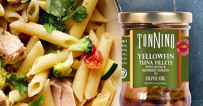 Tonnino Yellowfin Tuna Fish ??Pack of 6, Tomato & Olives, in Olive Oil ??Pack of 6 ??Alternative to