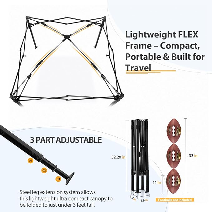 EAGLE PEAK Flex Ultra Compact 4x4 Pop-up Canopy, Sun Shelter, Changing Room, Portable Privacy