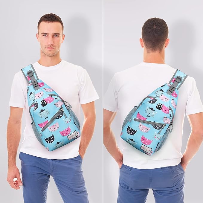ZOMAKE Sling Bag,Small Crossbody Sling Backpack,Water Resistant Shoulder Daypack for Travel,Anti