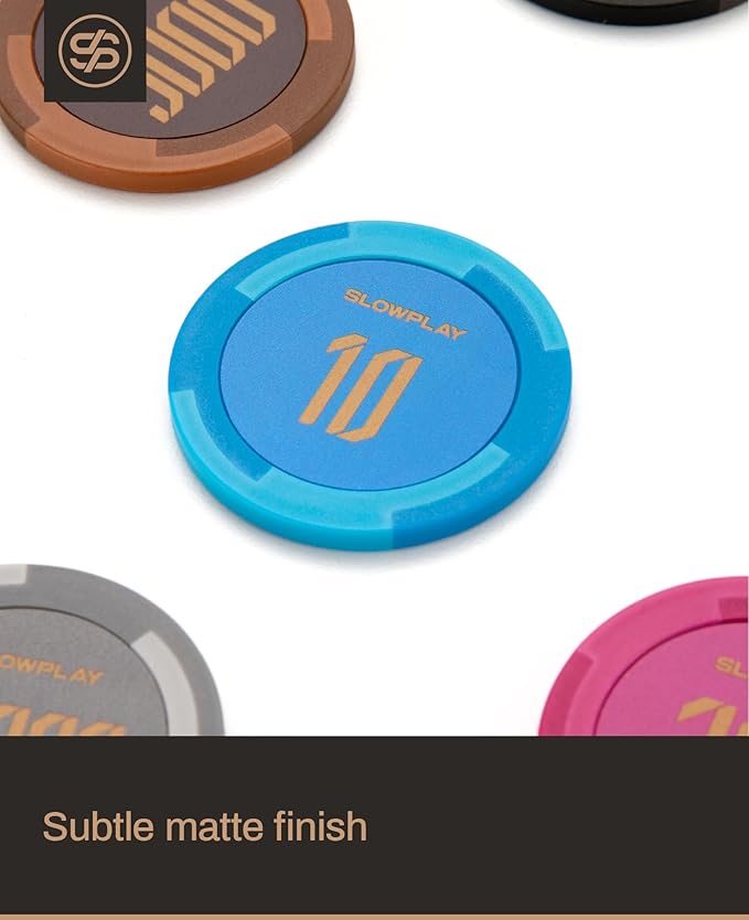 SLOWPLAY Godel Clay Poker Chips, 14 Grams Heavyweight Clay Composite, 40mm Large Chips in Bulk