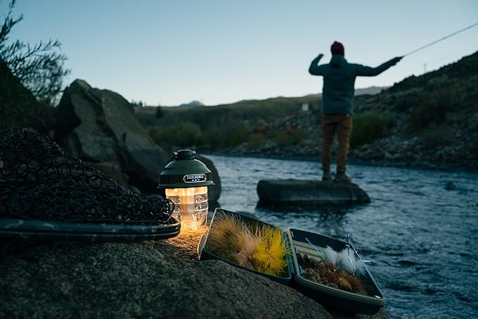 Barebones Beacon Hanging Light ??Olive Drab, Rechargeable LED Camping Lantern with Adjustable