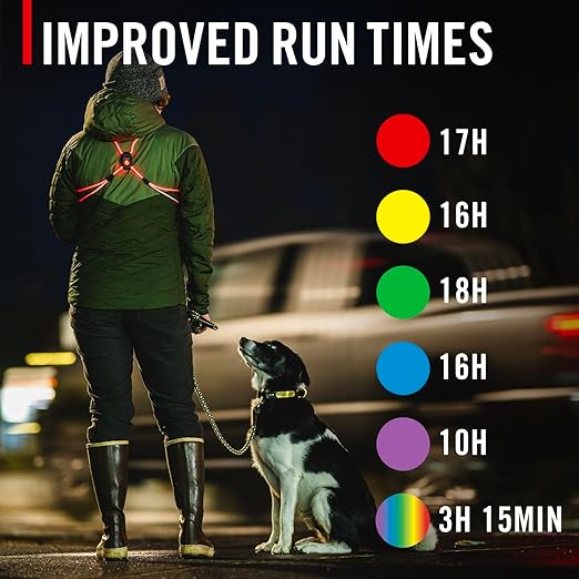COAST LH150 Version 2.0 Rechargeable LED Hi-Vis Lighted Vest, 6+ Color Modes, Reflective, One Size