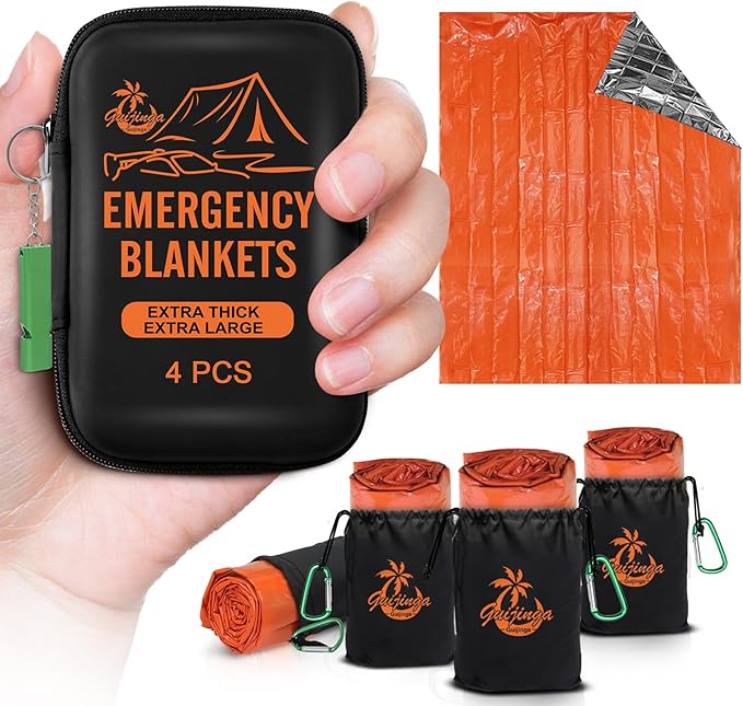 Emergency Blankets for Survival, 2-Pack/4-Pack Space Blankets, Gigantic & Extremely Thick Survival