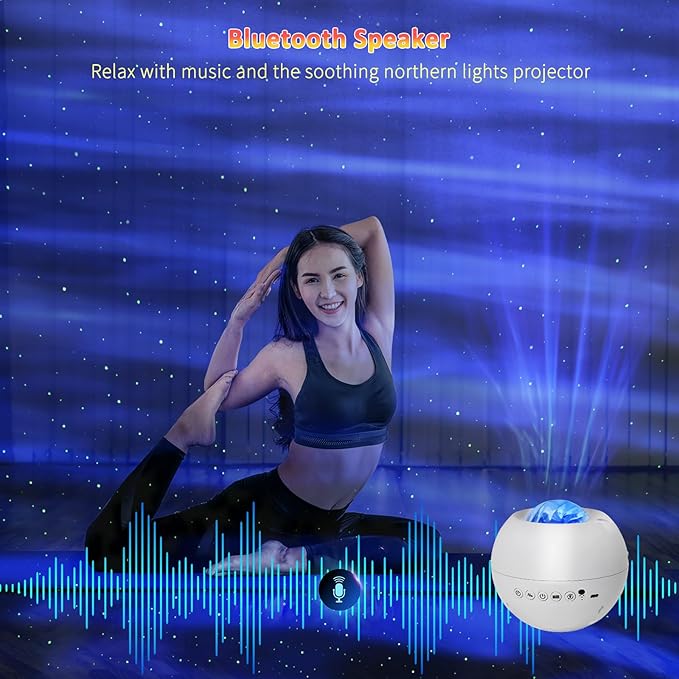 Galaxy Projector for Bedroom, Star Projector, White Noise with Bluetooth Speaker, Timer, Night
