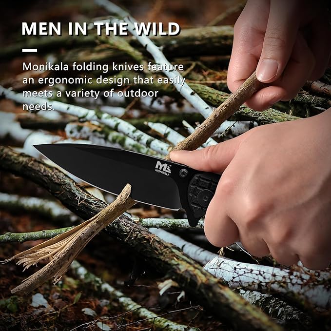 Folding Knife – 3.5-inch D2 Steel Folding Pocket Knife G10 Handle One-Handed Opening and Closing
