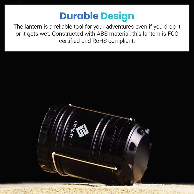 Etekcity Lantern Camping Essentials Lights, Led Flashlight for Power Outages, Survival Gear and