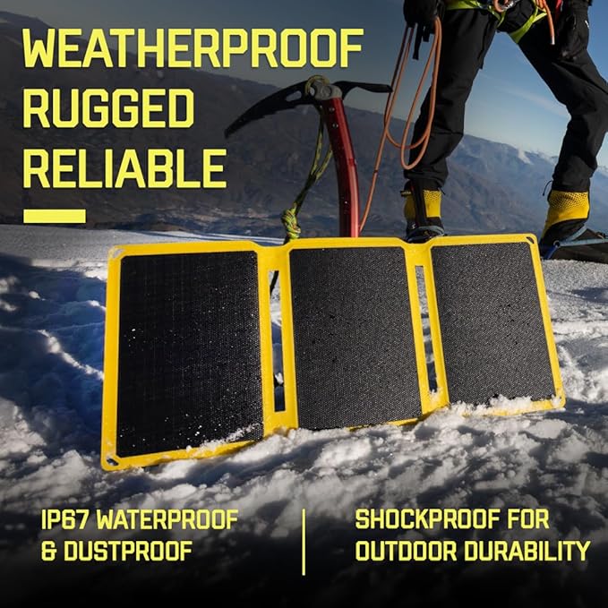 SunJack ??25 Watt Foldable Solar Panel, ETFE Monocrystalline Portable Solar Panel with USB-C and