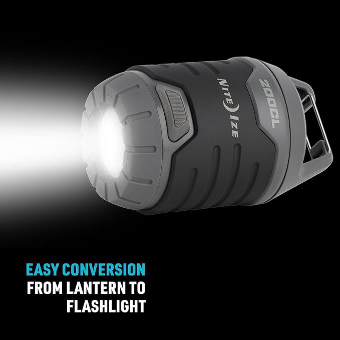 Nite Ize Radiant 200 Collapsible LED Lantern and Flashlight - 200 Lumen Convertible LED Lantern to