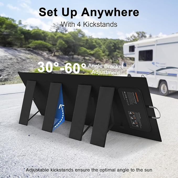 400W Portable Solar Panel, IP67 Waterproof Foldable Solar Charger, High 23.5% Efficiency for