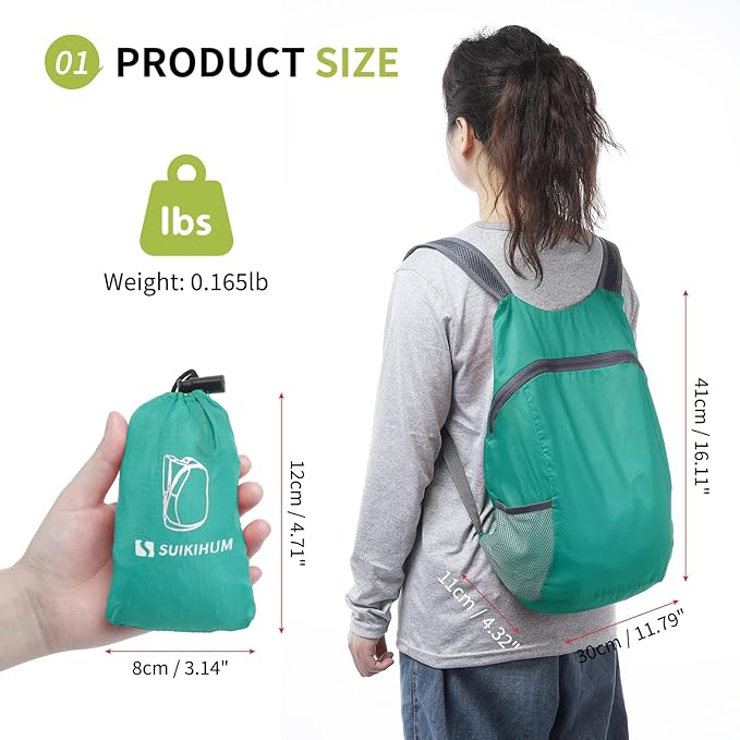 20L Ultra Hiking-Daypack Lightweight Foldable Travel Packable Backpack for Camping Cycling