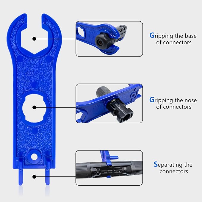80PCS Solar Connectors, 40 Pairs IP67 Waterproof Solar Panel Connectors with 2 Spanners, Suitable