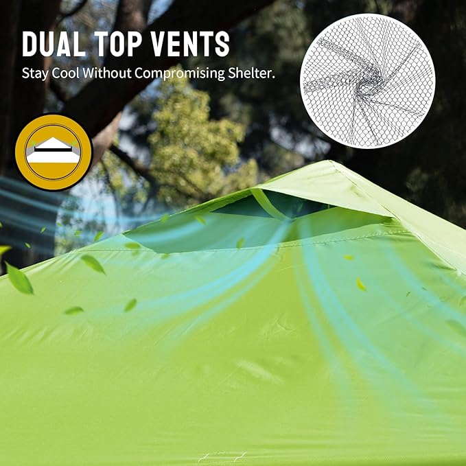 CROWN SHADES 10x10 Pop Up Canopy - Beach Tent with One Push Setup - Easy Outdoor Sun Shade for