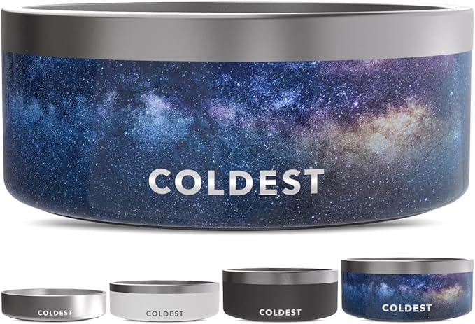 Coldest Dog Bowl - Anti Rust Metal, Non Slip, 3 Layers Insulated Stainless Steel Dog Bowls - Spill