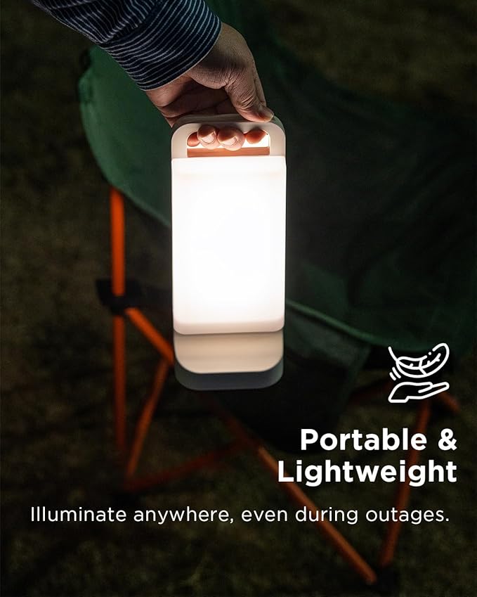 Solar Camping Lantern 6000mAh, USB Rechargeable Camping Light & Power Supply, Dimmable LED Night