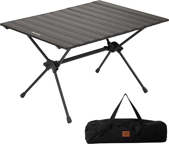 Naturehike FT11 Height Adjustable Camping Table, Ultralight Aluminum Roll Up Table with Carry Bag