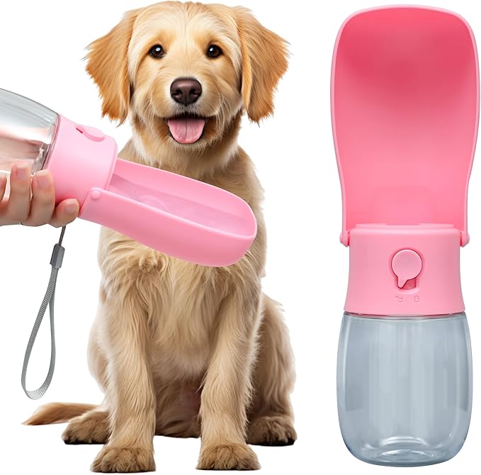 Dog Water Bottle, Leak Proof Portable Puppy Water Dispenser, Travel Puppy Water Bowl, Foldable