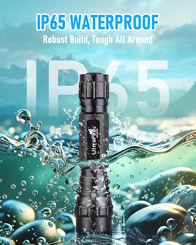 ULTRAFIRE Tactical Flashlight with Holster, Single Mode LED Flashlight 1000 High Lumen Duty