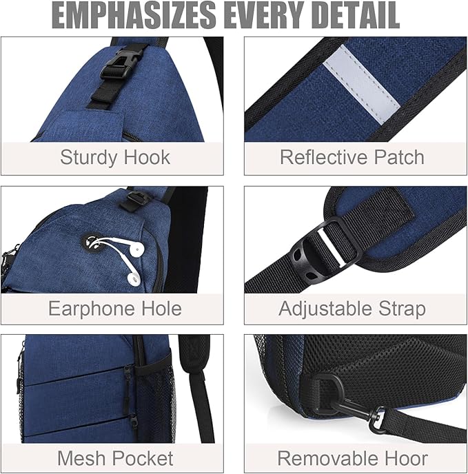 Crossbody Bags for Women Men Trendy Sling Bag Bakpack Casual Chest Bag with Convertible Shoulder