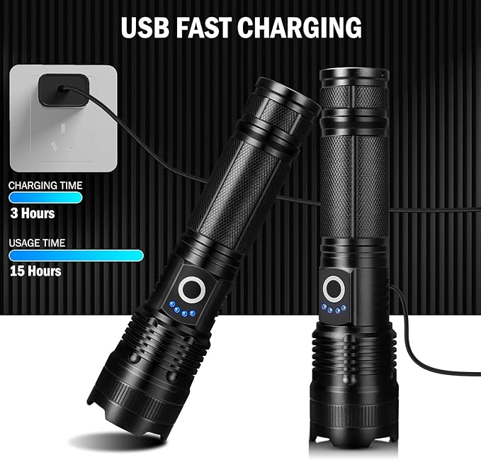 Rechargeable Flashlights High Lumens, 4 Pack 99,000 Lumens Led Flashlights with 5000ɱAh ?attery