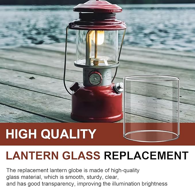 Glass Globe for Dual Fuel Lanterns Replacement - Compatible with Coleman Model 288 Series Propane