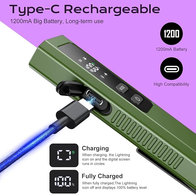 EDC Flashlight 4 in 1 Pocket Magnetic Slim Flat Flashlight High Lumens Work Light with Green Beam &