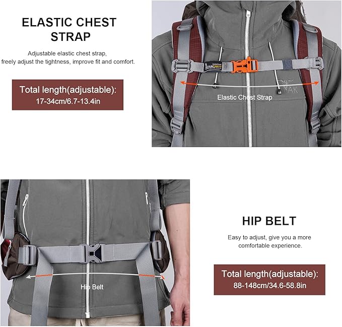 MOUNTAINTOP 80L Internal Frame Backpack for Man & Women Backpacking Hiking Backpack with Rain Cover