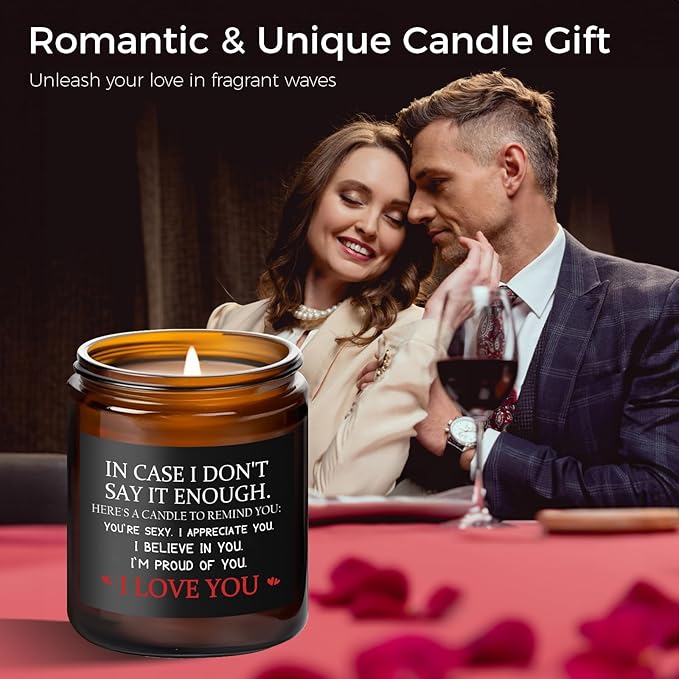 MOASITN Valentines Day, Birthday, Anniversary Candle for Men, Women, Unique & Funny I Love You