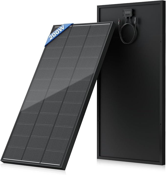 200 Watt Solar Panel 18BB, 25% High Efficiency, N-Type 12V 200W Solar Panel, Monocrystalline PV