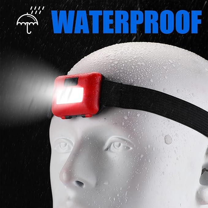 Macarrie 24 LED Headlamp Flashlight, Cob Head Light with 3 Modes, Waterproof Headlamp for Adults