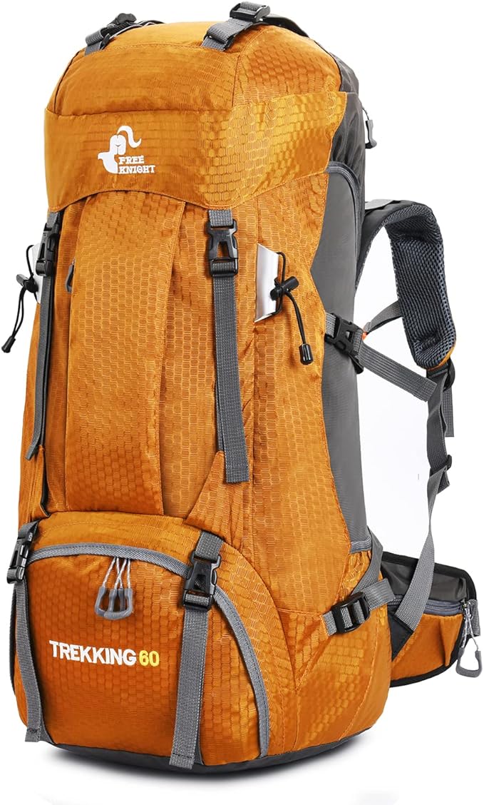 Bseash 60L Waterproof Hiking Camping Backpack with Rain Cover, Large Outdoor Sport Travel Daypack