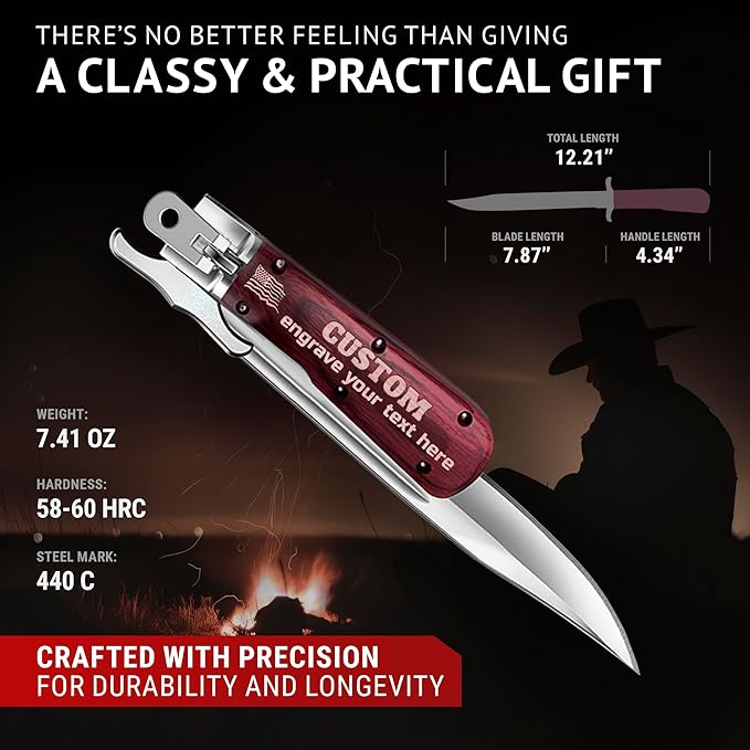 Custom Knife for Men and Women - Personalized Idea Gifts - Engraved Gifts for Dad Husband Boyfriend