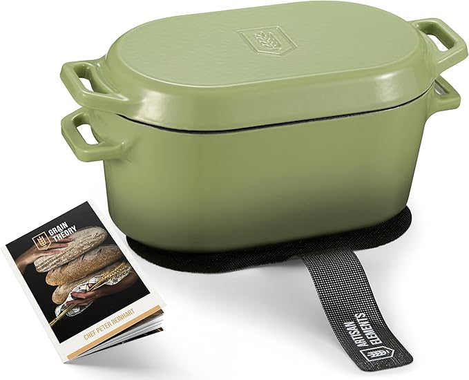 Kook Dutch Oven, for Bread Baking, Sourdough Loaf Pan, Dual Handles, Enameled Cast Iron, with