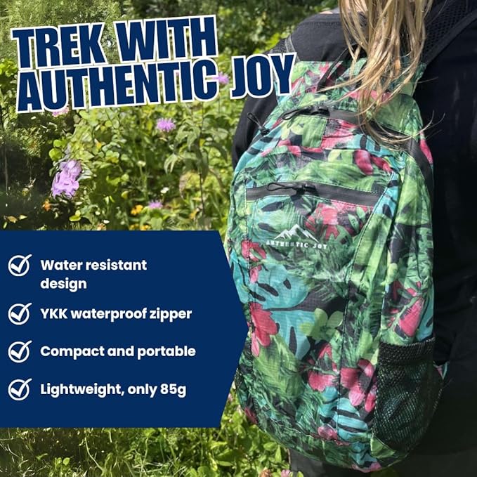 Generic Authentic Joy 20L Water Resistant Lightweight Hiking Daypack, Packable Backpack, Multiple