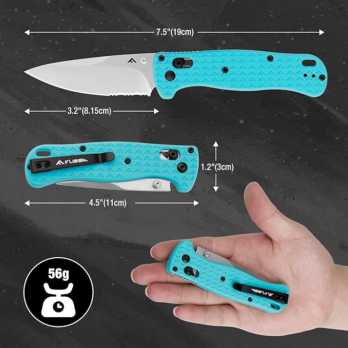 FLISSA 4.5" Folding Pocket Knife, Lightweight EDC Pocket Knife with Axis Lock, 3.2" AUS-8 Steel