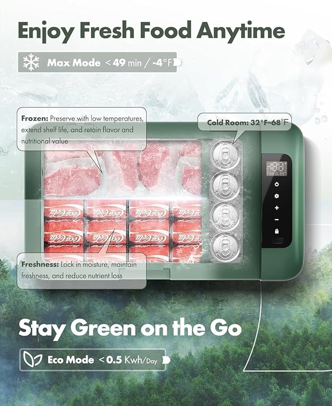 A-Premium 12 Volt Refrigerator 28QT/26.1L Portable Car Fridge Cooler, -4°F~68°F Portable Freezer