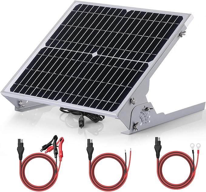 SUNER POWER 20W 12V Solar Battery Charger Maintainer, Built-in Smart MPPT Charge Controller