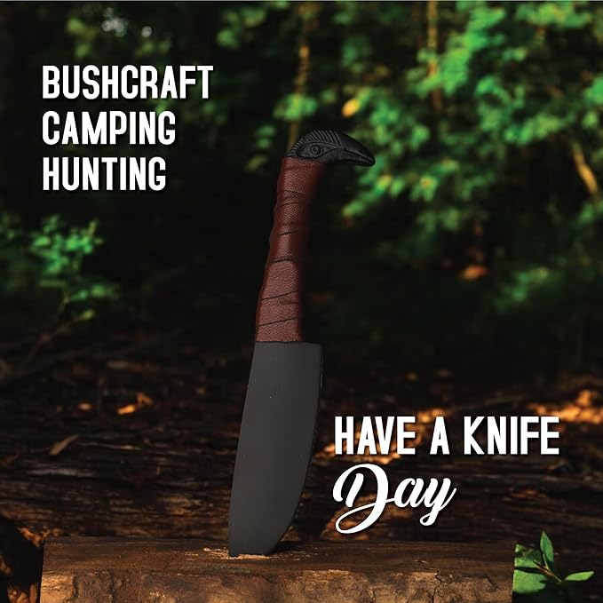 Bearded Viking Axe with Gift Viking Knife Also Leather Sheath | HandForged Carbon Steel bushcraft
