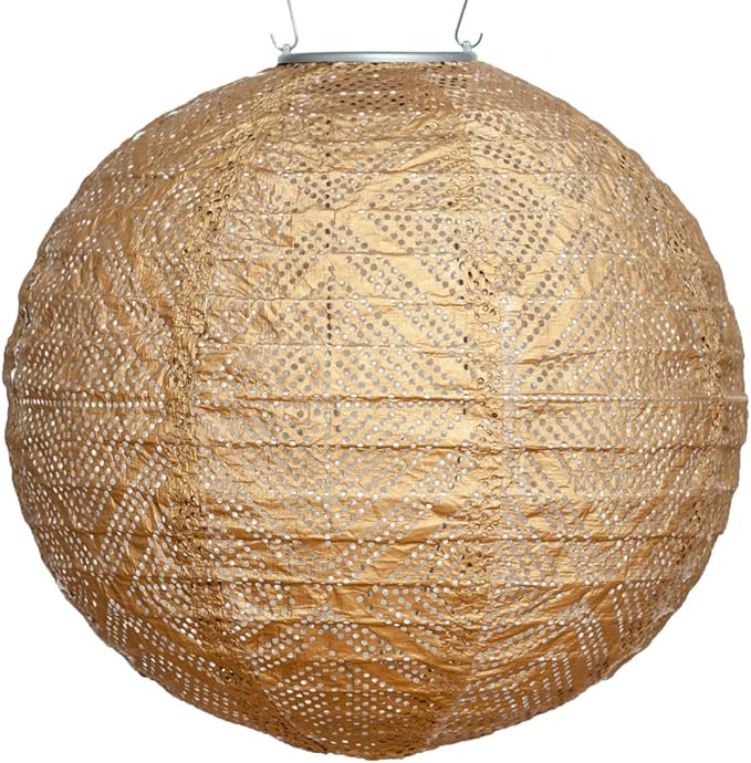 Allsop Soji Stella Market - 12" Handmade LED Outdoor Solar Lantern - Bronze